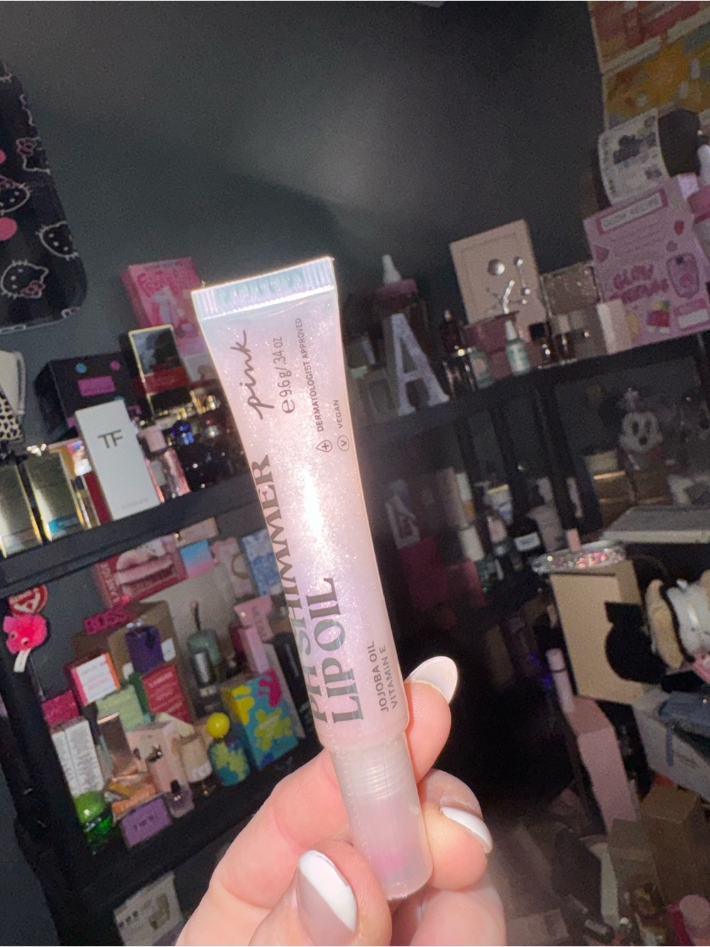 Victoria's Secret Shimmer Lip Oil — Iridescent Pink Glow